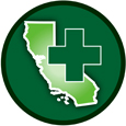 California Cross Medicinal Marijuana Round Auto Decal